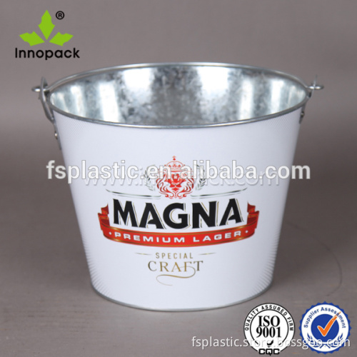 5QT Galvanized Metal Ice Tin Buckets with bottle opener
